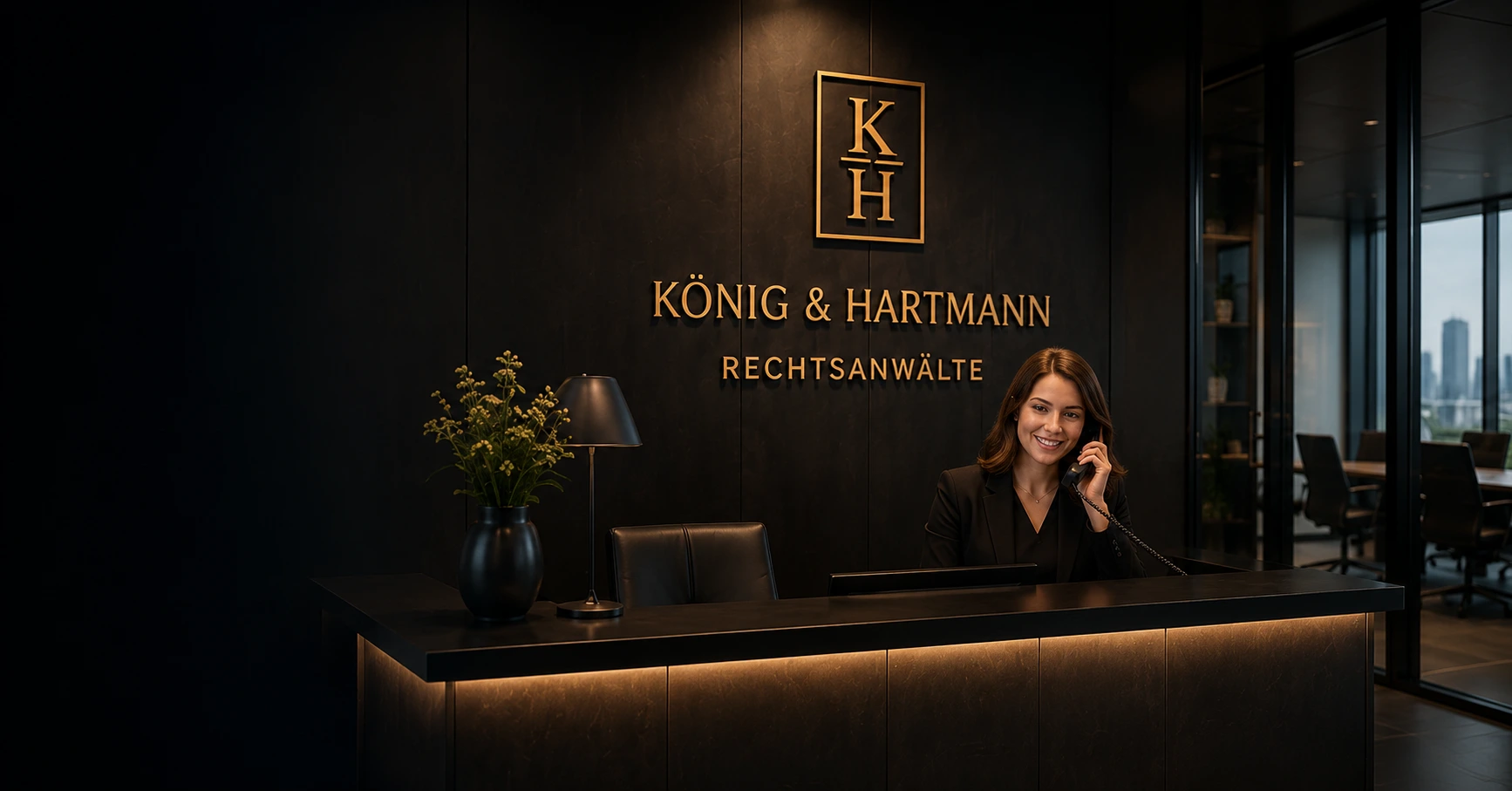 Empfangsbereich der Kanzlei König & Hartmann