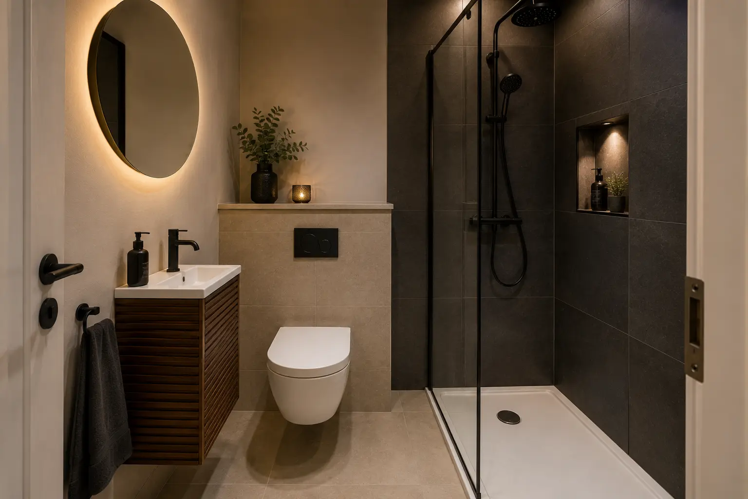 Modernisiertes Badezimmer mit neuer Sanitäranlage