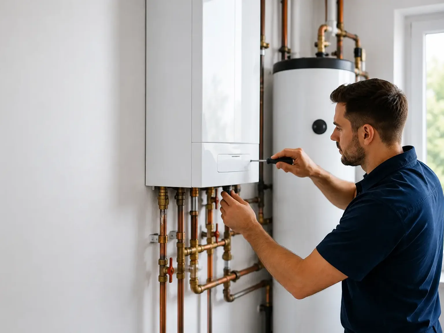 Wohnungsstation zur Warmwasserbereitung in einem Mehrfamilienhaus in Münster